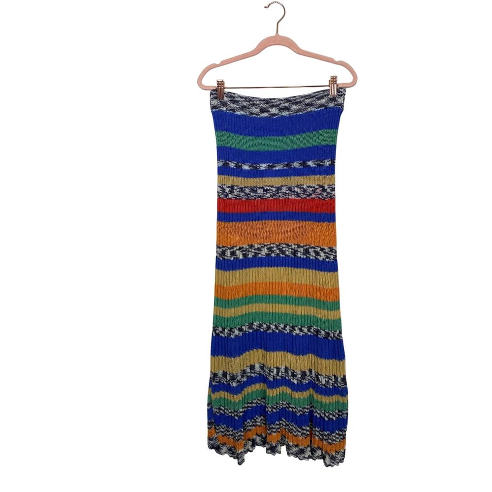 Zara Special Edition Knit Striped Skirt Maxi Multi stripe colorful Size M